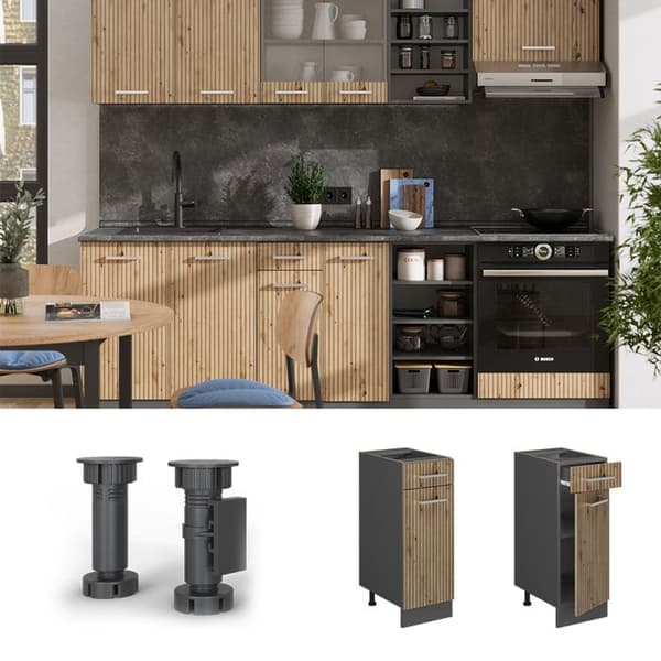 Köksmöbel R-Line, 30cm, PT Antracit, Artisanek, Antracit, Vicco