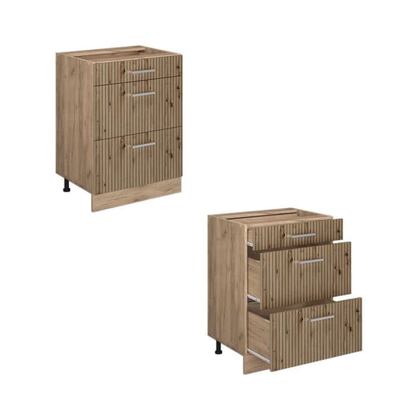 Köksmöbel R-Line, 60cm med lådor, PT Ek, Ek Artisan, Guldstark Ek, Vicco