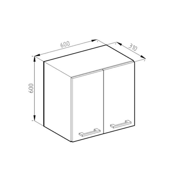 Vicco R-Line köksskåp, Vit, 60 cm J-Shape