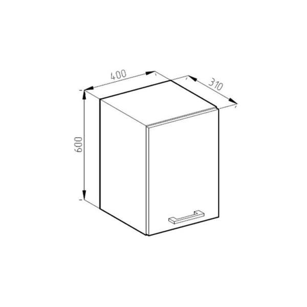 Vicco R-Line köksskåp, Röd, 40 cm J-Shape