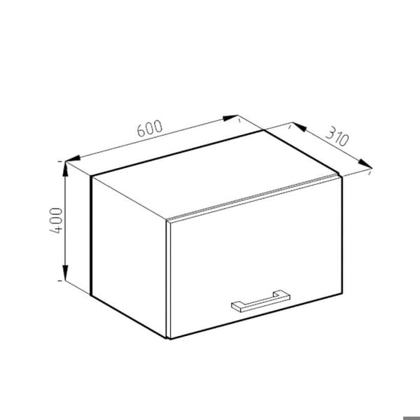 Vicco R-Line köksvägg, Vit Högblank, 60 cm Platt