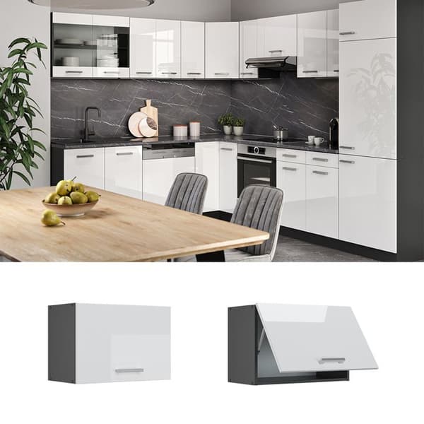 Vicco R-Line köksvägg, Vit Högblank, 60 cm Platt
