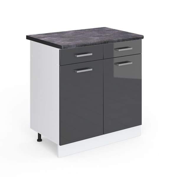 Köksmöbel R-Line, 80cm, PT Antracit, Antracit Hög glans, Vit, Vicco