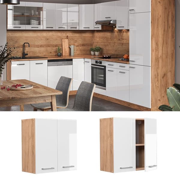 Vicco R-Line köksvägg, Högblank vit, 60 cm