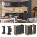 Miniatyrbild 4 av 6: Under-basin cabinet R-Line, 80cm PT Anthracite, Black concrete, Golden oak, Vicco