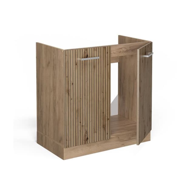 Under sink cabinet R-Line, 80cm PT Marble, Artisan Oak, Golden Strong Oak, Vicco