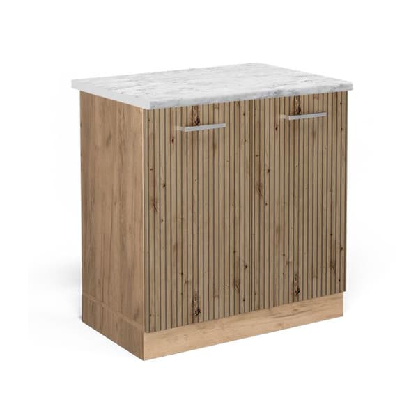 Under sink cabinet R-Line, 80cm PT Marble, Artisan Oak, Golden Strong Oak, Vicco