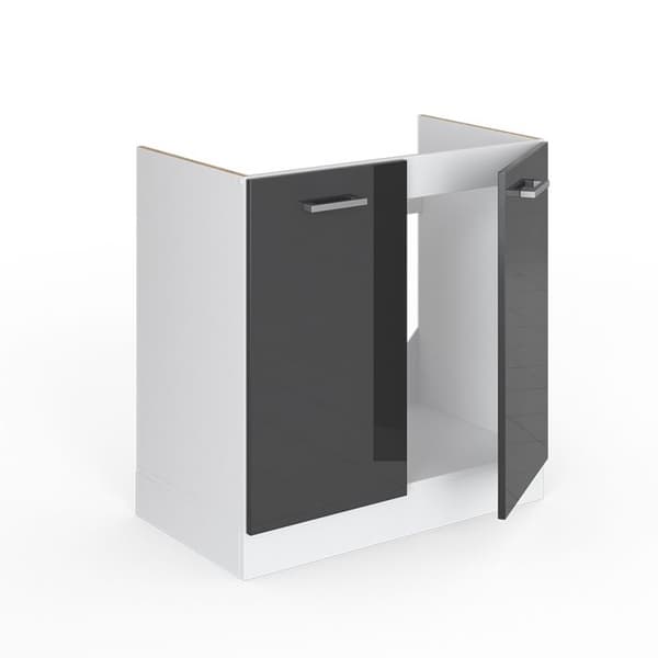 Underskåp R-Line, 80cm, PT Ek, Anthracite Hög glans, Vit, Vicco