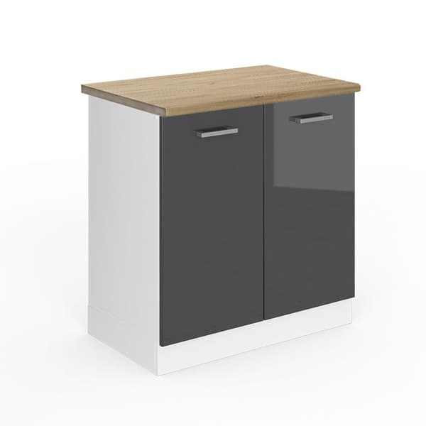 Underskåp R-Line, 80cm, PT Ek, Anthracite Hög glans, Vit, Vicco