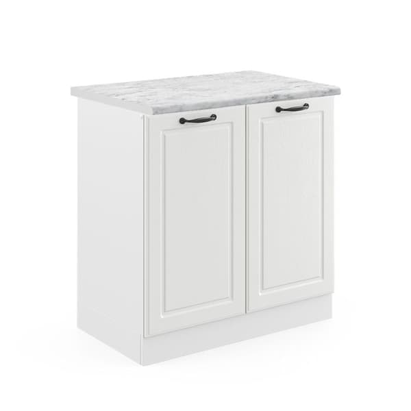 Underskåp R-Line, 80 cm, PT Marmor, Vit lantlig, Vit, Vicco