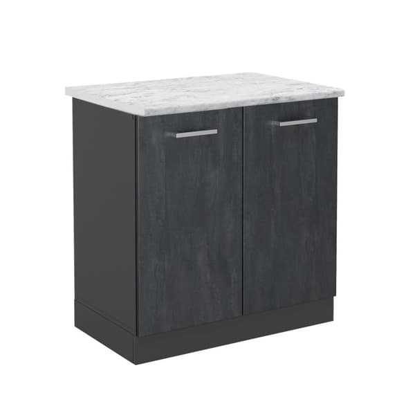 Underskåp R-Line, 80cm PT Marmor, Svart betong, Antracit, Vicco