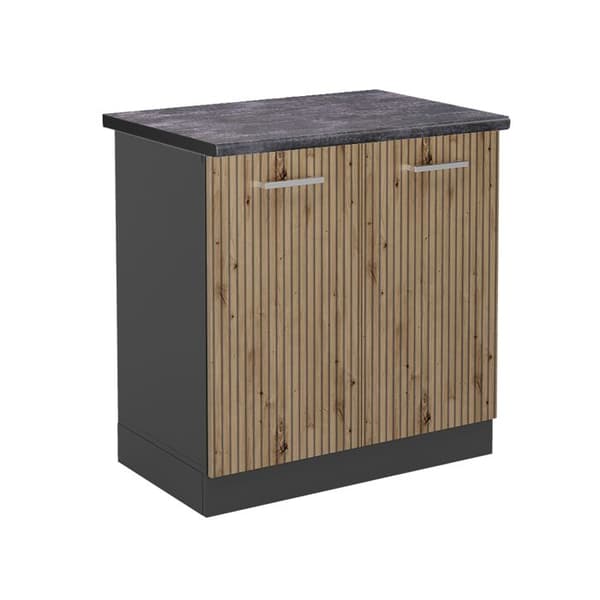 Lågt skåp under vask R-Line, 80 cm, PT Antracite, Artisan Ek, Antracite, Vicco