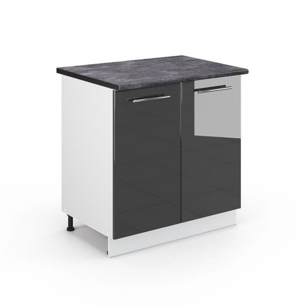Undermöbel Fame-Line, 80cm med hylla, PT Antracit, Antracit Hög glans, Vit, Vicco