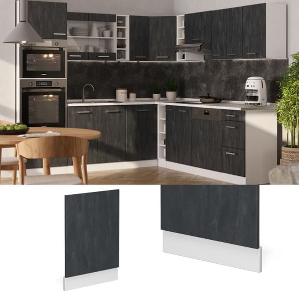 Façade R-Line, 45cm PT Ek, Svart Betong, Vit, Vicco