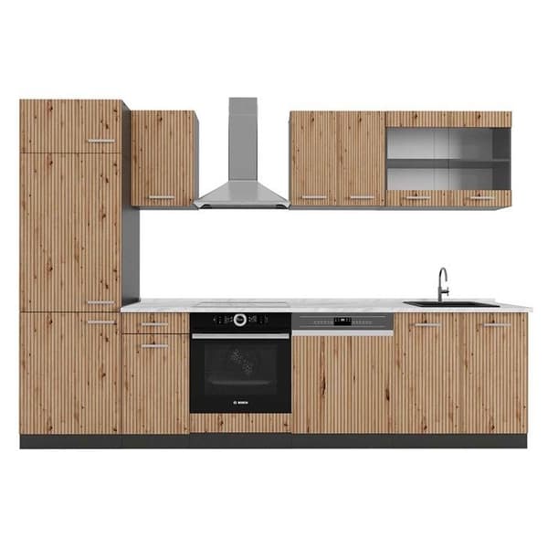 R-Line Kök, 300 cm, PT Marble, Artisan Ek/Antracit, Vicco