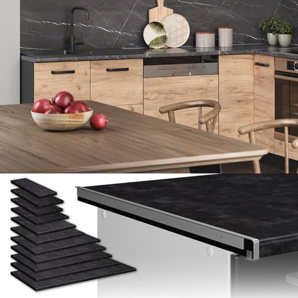 Vicco R-Line köksbänkskiva, antracit, 114 cm (passar för 87x87 hörnskåp)