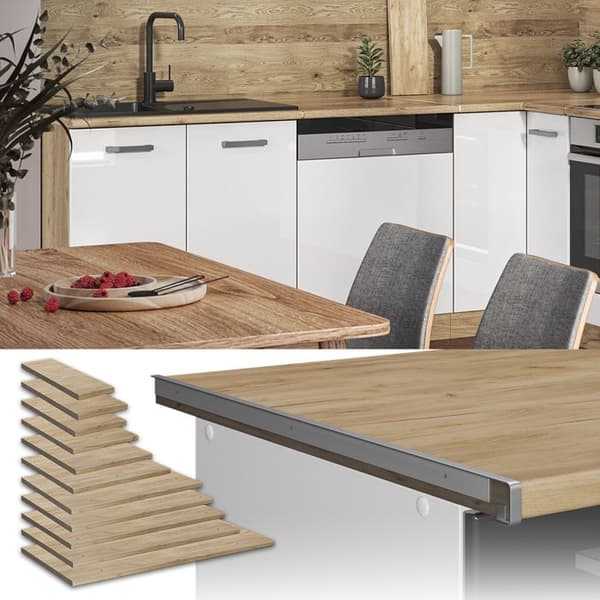 Vicco R-Line köksbänkskiva, guldhållfast ek, 20 cm