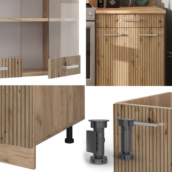 R-Line kök, 200 cm utan bänkskiva, Artisan Oak/Golden Oak, Vicco