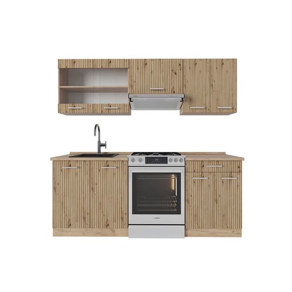 R-Line kök, 200 cm utan bänkskiva, Artisan Oak/Golden Oak, Vicco