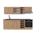 Miniatyrbild 1 av 6: R-Line kök, 240 cm, PT antracit, Artisan Oak/Golden Oak, Vicco