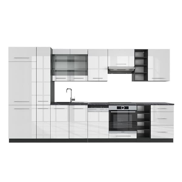 Fame-Line kök, 355 cm, PT Antracit, Blank vit/Antracit, Vicco