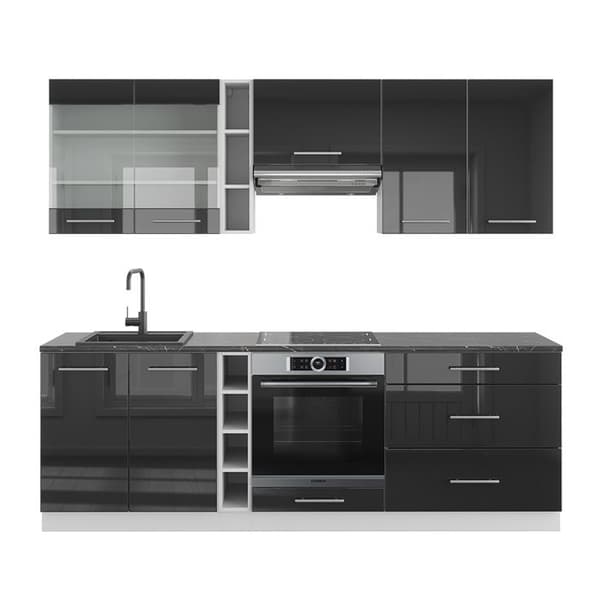 Fame-Line kök, 235 cm, PT Antracit, Blank antracit/vit, Vicco
