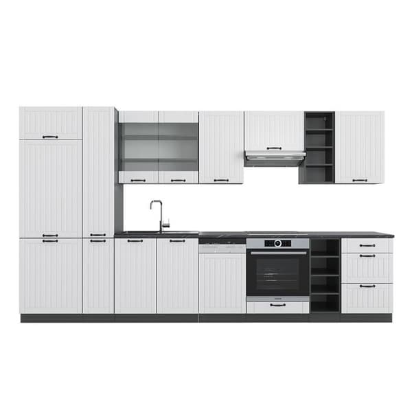Fame-Line kök, 355 cm, PT Antracit, Stuga vit/antracit, Vicco