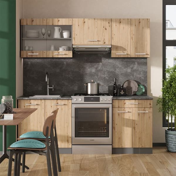 R-Line Kök, 200 cm, PT Antracit, Artisan Ek/Antracit, Vicco