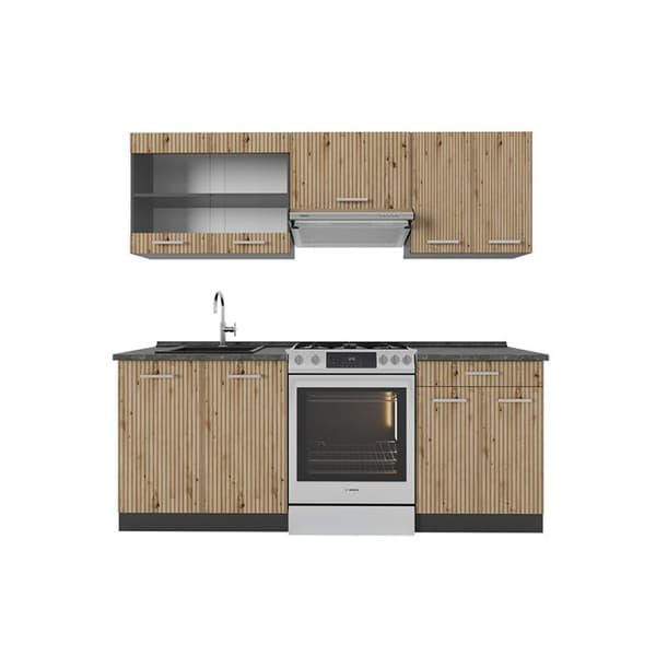 R-Line Kök, 200 cm, PT Antracit, Artisan Ek/Antracit, Vicco