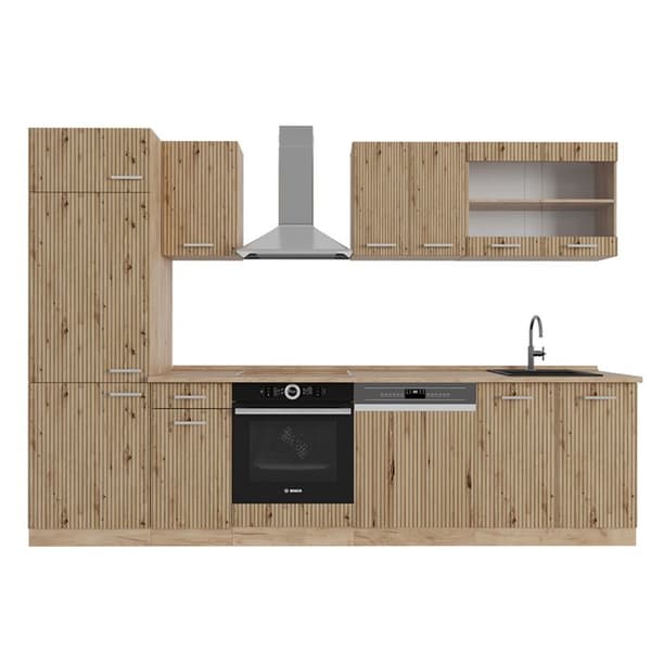 R-Line kök, 300 cm utan bänkskiva, Artisan Oak/Golden Oak, Vicco
