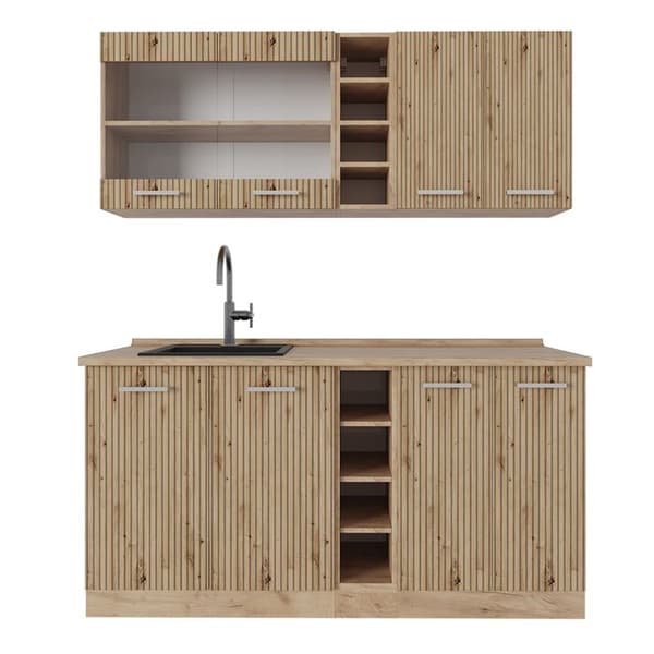 R-Line kök, 160 cm utan bänkskiva, Artisan Oak/Golden Oak, Vicco