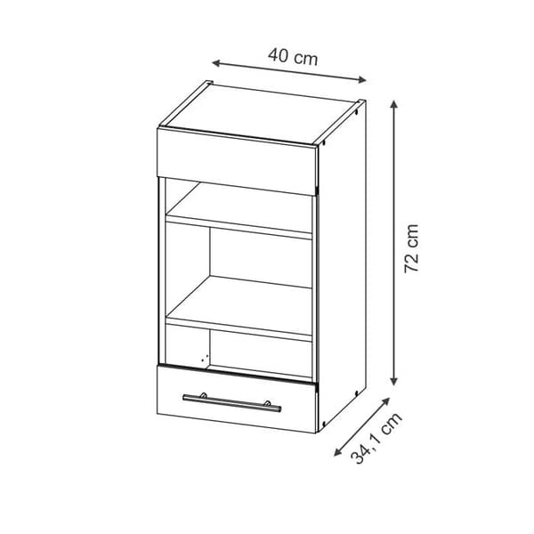 Fame-Line högglasat köksskåp, 40 cm, Blank mörkblå, Vicco