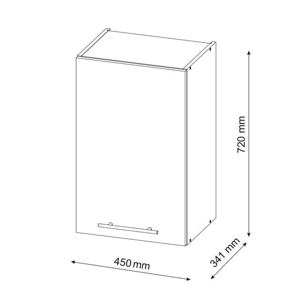 Fame-Line köksvägg, 45 cm, blank svart ek, Vicco
