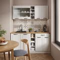 Miniatyrbild 5 av 6: R-Line kök, 160 cm, PT Marmor, Country white/white, Vicco