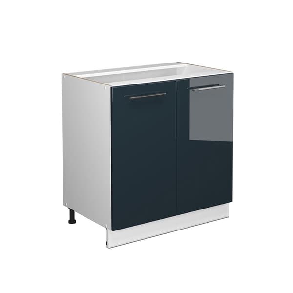 Under-basin cabinet Fame-Line, 80cm with shelf, without PT, Dark blue gloss, White, Vicco