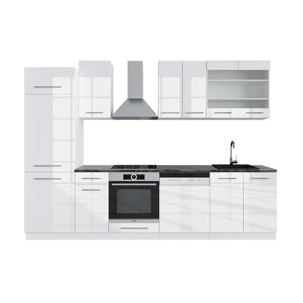 Fame-Line kök, 300 cm, PT antracit, blank vit/vit, Vicco