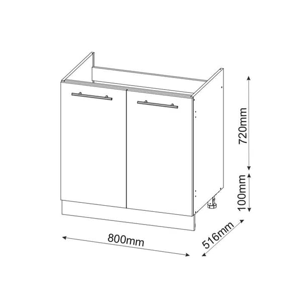 Fame-Line underskåp, 80 cm, PT Antracit, Guld ek, Antracit, Vicco