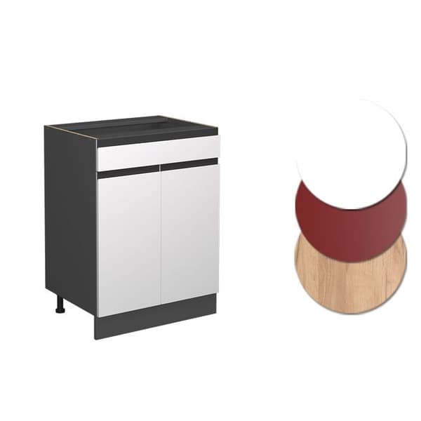 Köksunderskåp R-Line, 60cm AP Marmor, Vit, Antracit, Vicco