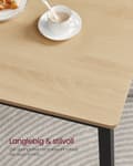 Miniatyrbild 7 av 7: Rootz 3-delade matsalsset - Köksbord - Träbänkar - Spånskiva och stål - 70cm x 110cm x 75cm - Golden Oak Ink Black - 27,5kg