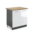 Miniatyrbild 1 av 6: Under-sink furniture Fame-Line, 80cm, PT Ek, Vit hög glans, Anthracite, Vicco