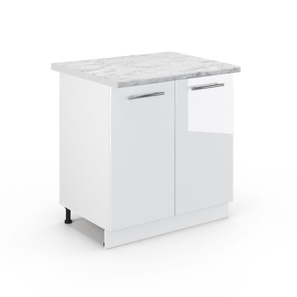 Fame-Line underskåp, 80cm, PT Marmor, Vit hög blank, Vit, Vicco