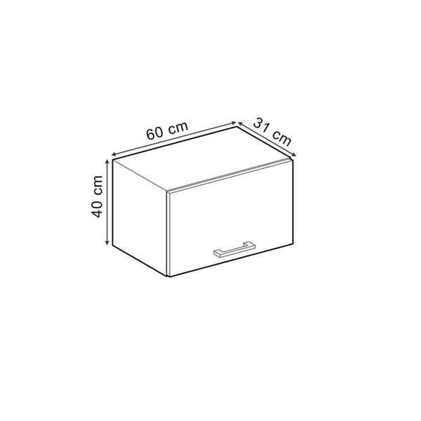 Vicco R-Line köksvägg, Svart Högblank, 60 cm Platt