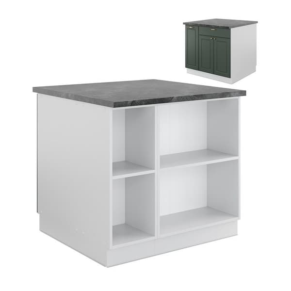 Vicco Fame-Line köksö, grönguld Landhaus/Vit, 90 cm med låda, utan bänkskiva