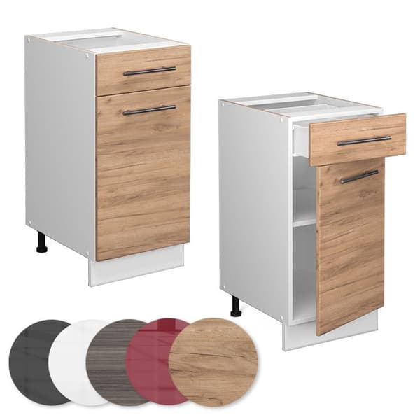 Meubel kök Fame-Line, 40cm utan PT, Guldstark ek, Vit, Vicco
