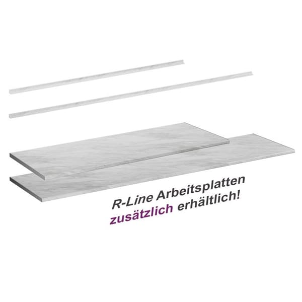 Vicco R-Line köksbänkskiva, Vit marmor, 160 cm