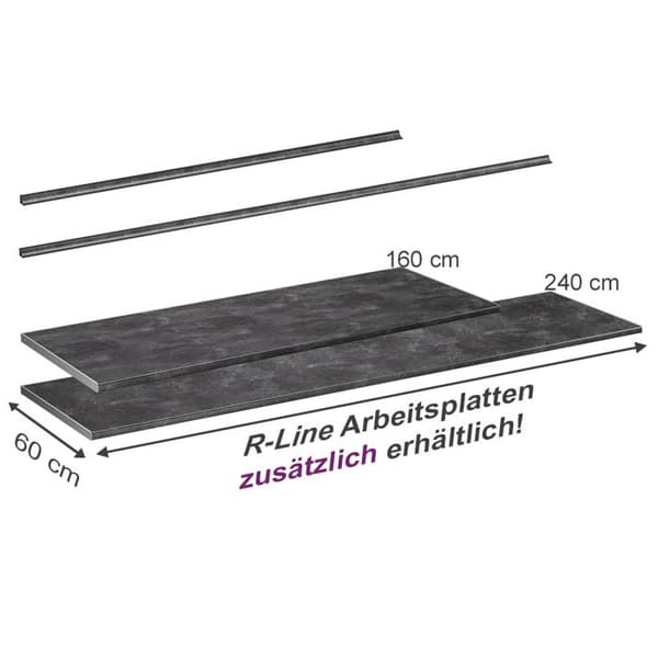 Vicco R-Line köksbänkskiva, antracit, 160 cm
