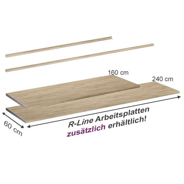 Vicco R-Line köksbänkskiva, guldhållfast ek, 160 cm