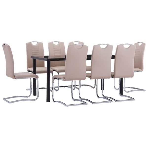 Matgrupp 9 delar konstläder cappuccino