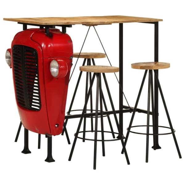 Bargrupp traktor 5 delar massivt mangoträ