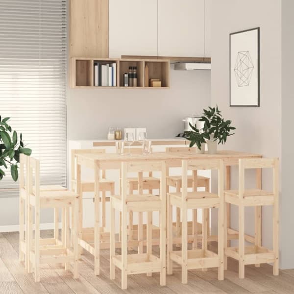 Barmöbler 9 delar massiv furu